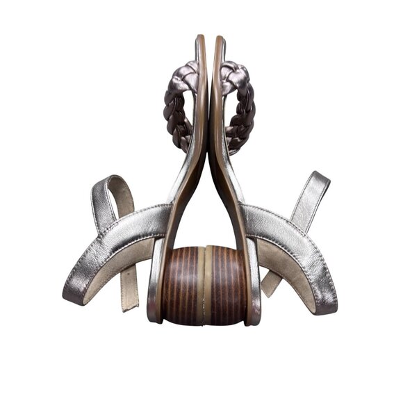 Vaneli Womens Metallic Braided Leather Sandals 9.5M - Picture 8 of 9